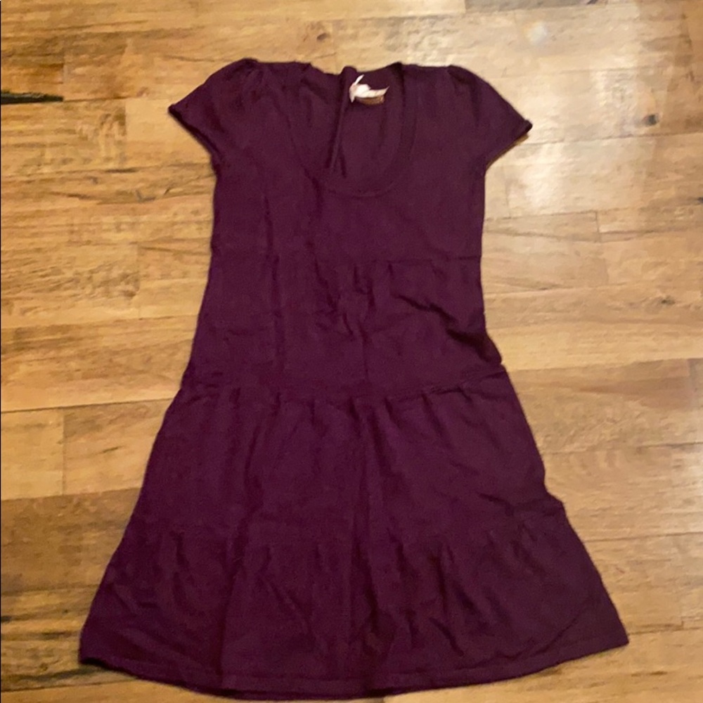 Purple ahort sleeve sweater dress